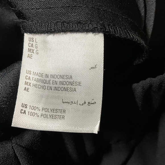 INC INTERNATIONAL CONCEPTS Black Wide Leg Tie Front Pull On Cropped Pants Sz L - Picture 9 of 10